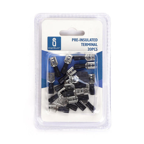 Flachsteckhülse, isoliert, 20 Stk., FDD 1,25 - 250 mm, 21 x 7,4 x 3,8 mm, schwarz.