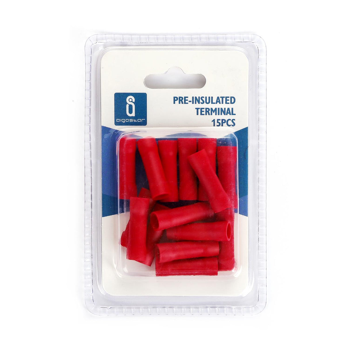Stoß-/Schrumpfverbinder, isoliert, 15 Stk., 5,5 mm², 26 x 3,4 x 3,4 mm, rot.