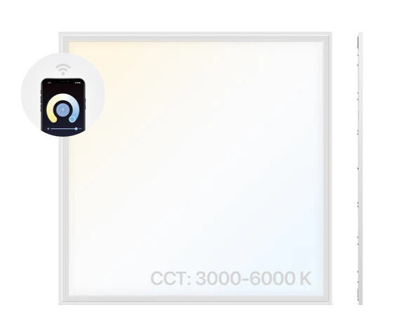 LED-Panel 62x62 cm, CRI 90, 40 W, 3000-6000 K, CCT, 3600 lm, SmartLife-App