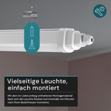 LED Feuchtraumleuchte, 60 cm, 18 W, 2160 lm, 4000 K (neutralweiß), IP65, IK06, durchschleifbar, mit Quick Connector