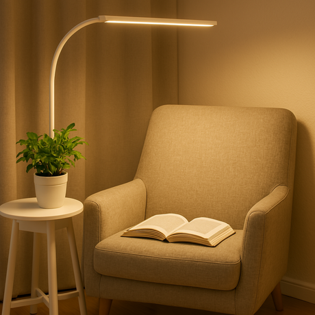 LED-Schreibtischlampe, Doppelkopf, in Weiß, dimmbar, 5 Farbtemperaturstufen, 24 W, 800 lm, klemm- und verstellbare Monitorlampe.