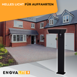 2er-Pack Solar Wegeleuchte mit PIR Sensor, eckig, 3000 K (warmweiß), 12 Stunden Leuchtzeit, 3 Lichtmodi, IP54-Wasserdicht, aus hochwertigem Aluminium.