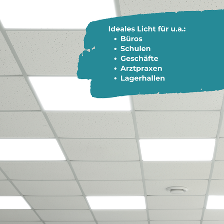 6er Pack LED-Panels, 62x62 cm, inkl Aufbaurahmen, 4000 K, 36 W, 3600 lm, Back-Lit, inkl Netzteilen.