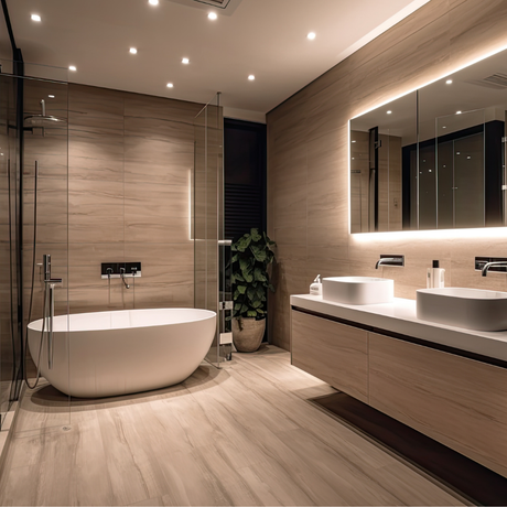 LED CCT Downlight, dimmbar, 6W, 525 lm, ø115x32mm, 3000-4000-6000K einstellbar, mit Diffusor, IP44, rund.
