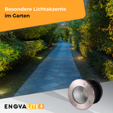 6er Set LED Bodeneinbaustrahler, 7 W, 490 lm, 3000 K (warmweiß), Chromoptik, Edelstahl und Aluminiumdruckguss, EPISTAR.