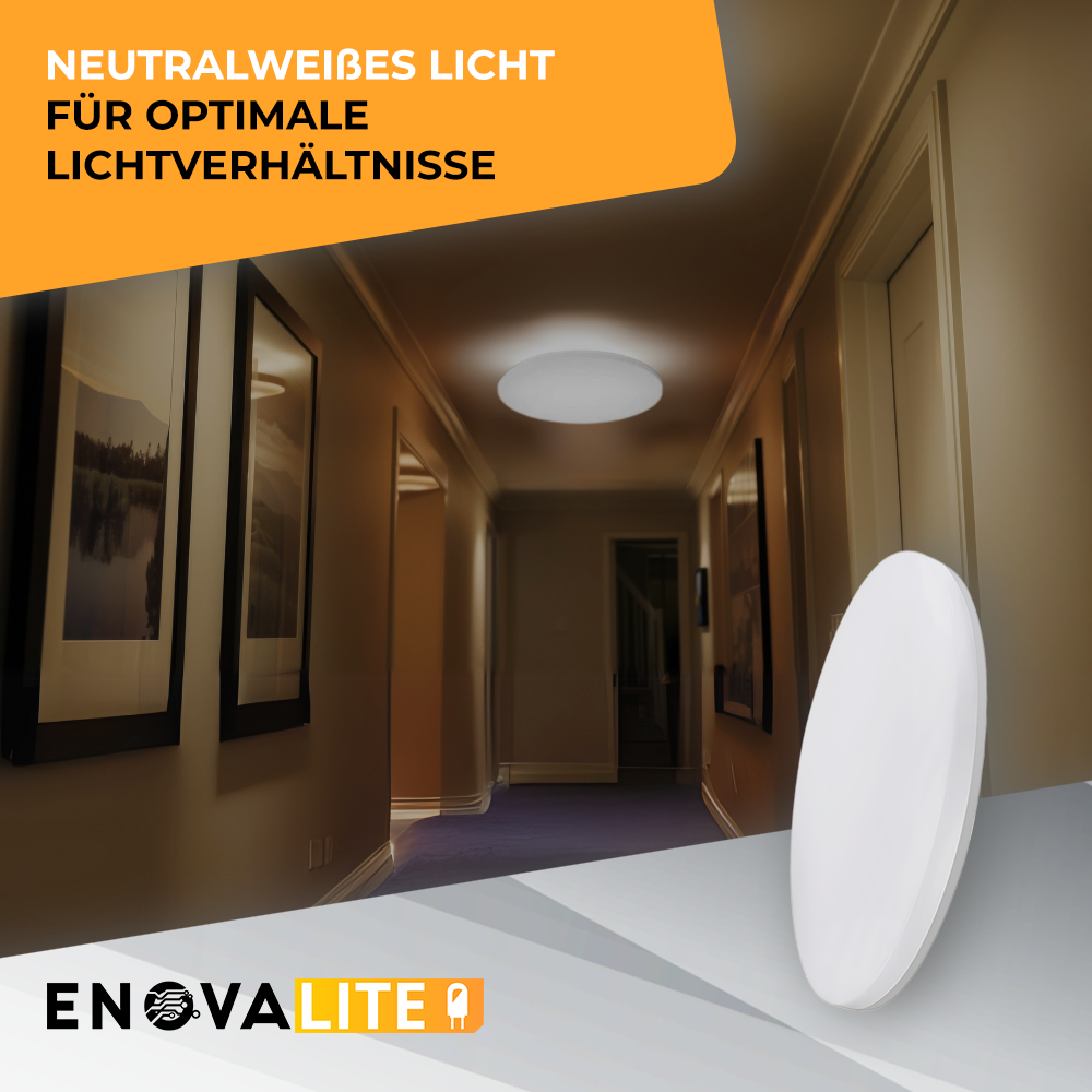 LED Aufbauleuchte, 30W, 3225 lm, 4000K, ø330x50mm, IP54.