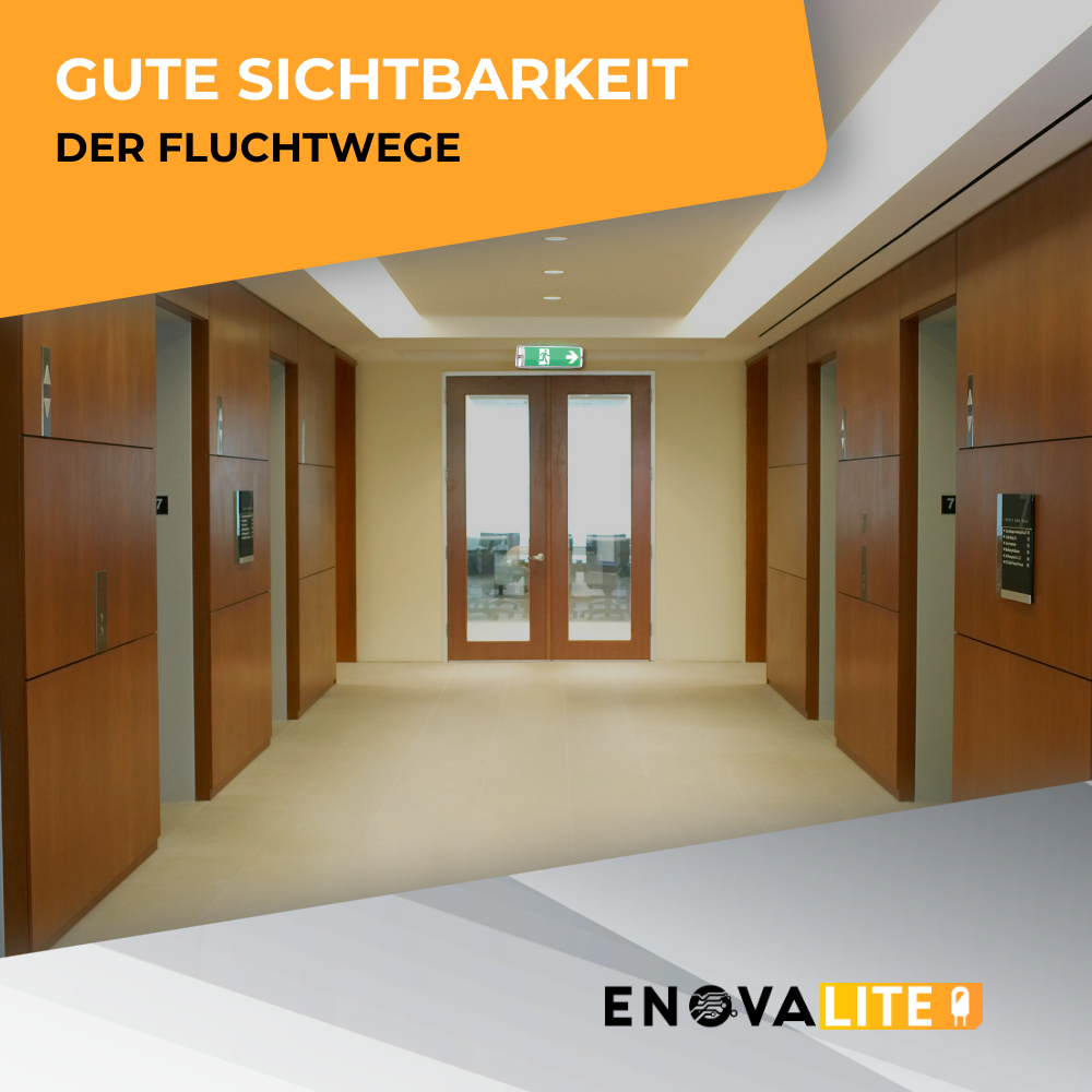LED-Fluchtwegleuchte, 8 h Notlicht, Notausgang mit Notstromeinheit, TEST-Funktion, Wandmontage, IP65.