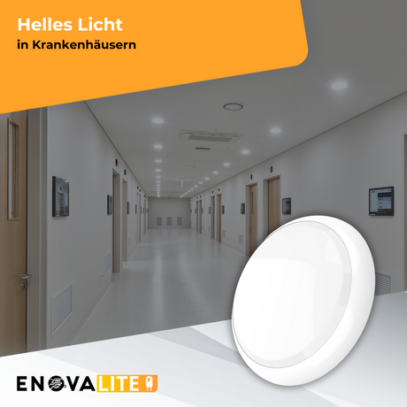 LED-Notstrom Deckenleuchte, mit Fernbedienung, Bewegungsmelder, 8 h Notlicht, 18 W, 1800 lm, 3000-6000 K (warm-, neutral-, kaltweiß), IP65, IK09, Gruppensteuerungsfunktion.