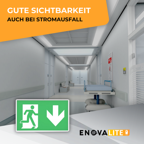 10er Pack LED-Fluchtwegleuchte, Notausgang mit Notstromeinheit, Anti Panik Licht, TEST-Funktion, Wandmontage.
