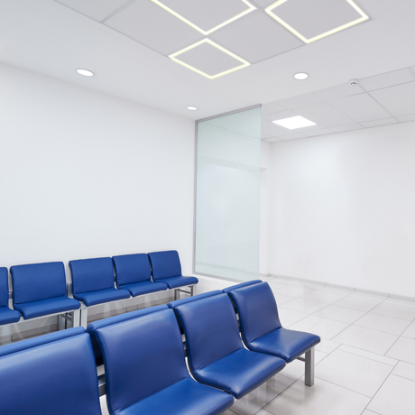 2er Set LED Leuchtrahmen, 62x62 cm, 40 W, 4000 lm, 4000 K, steckbar.