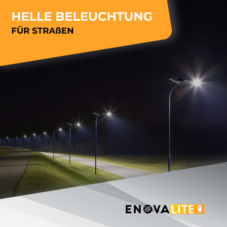 Solar-Straßenleuchte PRO, Parkplatzleuchte, 40W PV, 5200lm, 6500K, IP65.