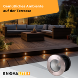 2er Set LED Bodeneinbaustrahler, 7 W, 490 lm, 3000 K (warmweiß), Chromoptik, Edelstahl und Aluminiumdruckguss, EPISTAR.
