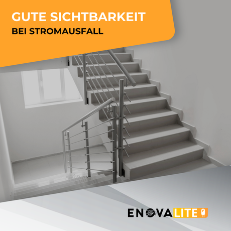 LED-Fluchtwegleuchte Twin-Spot 6W, Notausgang mit Notstromeinheit, TEST-Funktion, Wandmontage.
