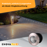 LED Bodeneinbaustrahler, 7 W, 490 lm, 3000 K (warmweiß), Chromoptik, Edelstahl und Aluminiumdruckguss, EPISTAR.