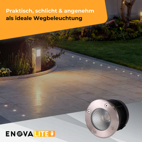 LED Bodeneinbaustrahler, 7 W, 490 lm, 3000 K (warmweiß), Chromoptik, Edelstahl und Aluminiumdruckguss, EPISTAR.