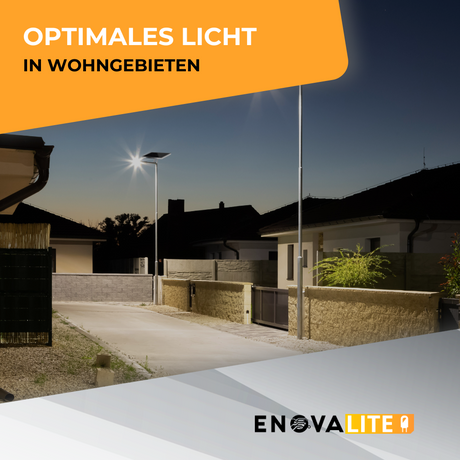 Solar-Straßenleuchte PRO, Parkplatzleuchte, 40W PV, 5200lm, 6500K, IP65.