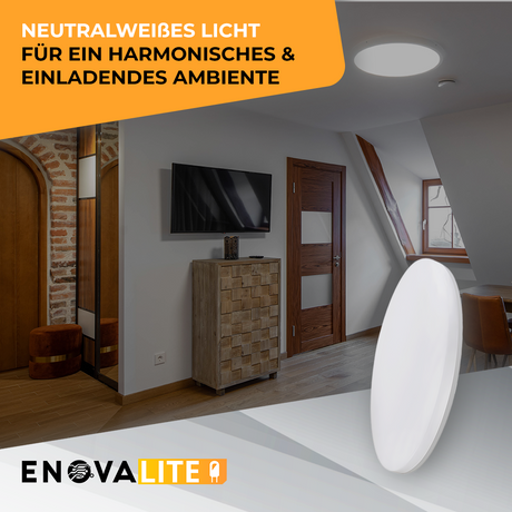 LED Aufbauleuchte, 30W, 3225 lm, 4000K, ø330x50mm, IP54.