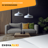 Elegante Pendelleuchte in Weiß  inkl E27-Filamentleuchtmittel, 7W/700lm, 2700K/warmweiß, runde Form, aus Stahl, E27-Fassung, IP20, Ø40 cm.