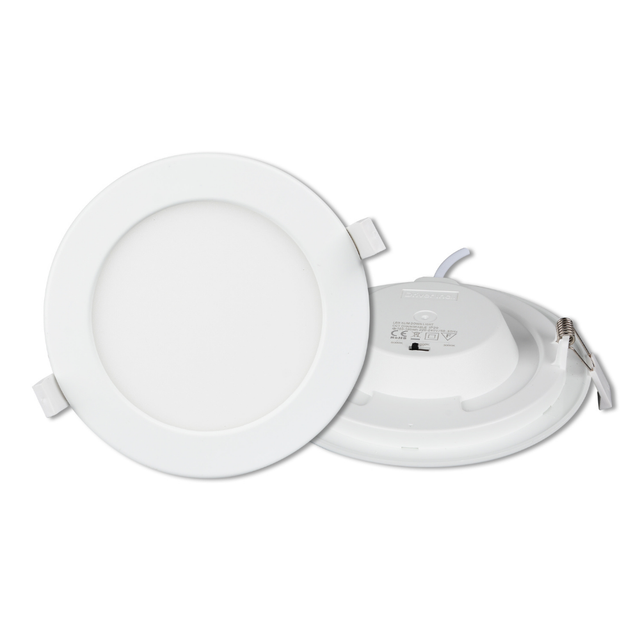 LED CCT Downlight, dimmbar, 24W, 2565 lm, ø240x32mm, 3000-4000-6000K einstellbar, mit Diffusor, IP44, rund.
