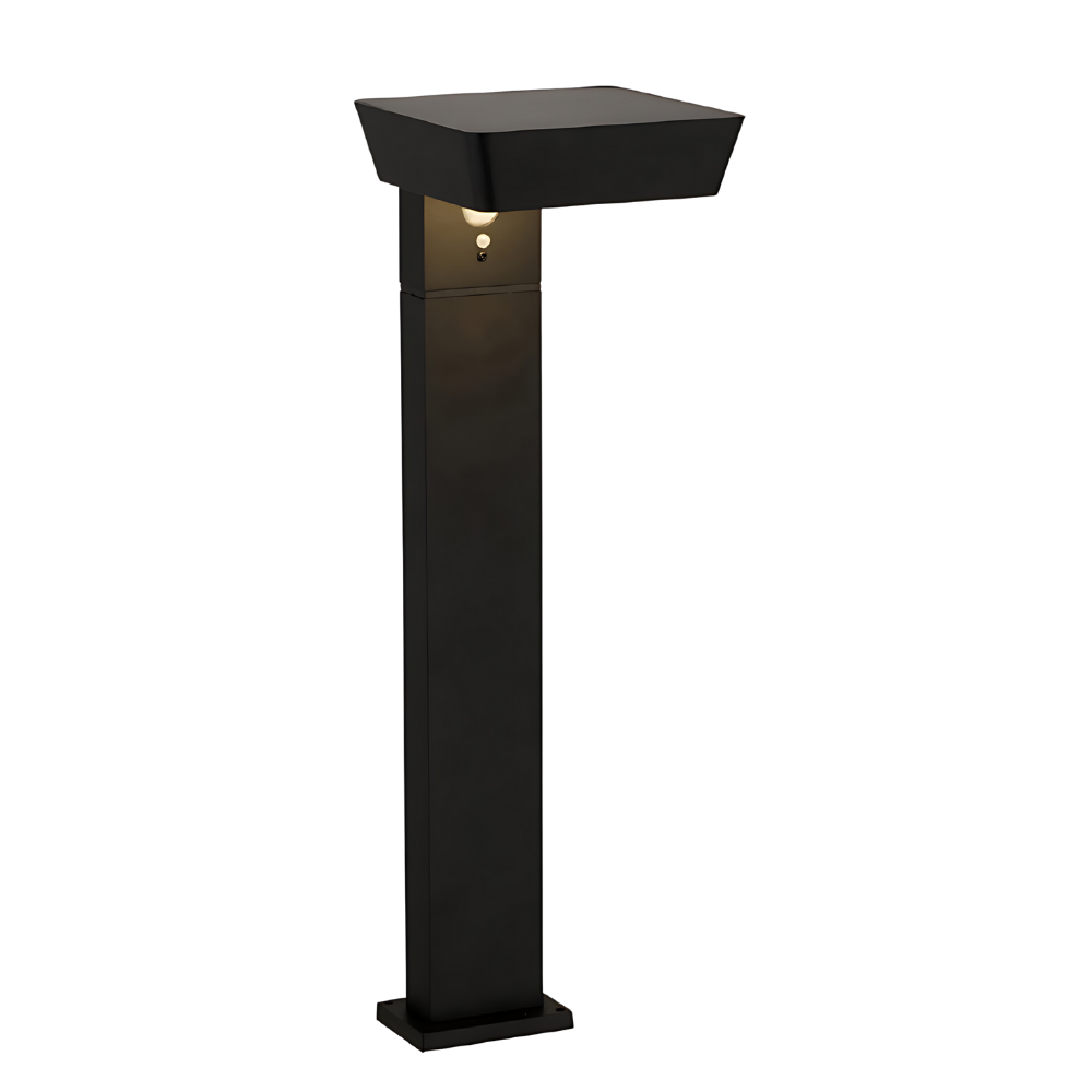 Solar Wegeleuchte mit PIR Sensor, eckig, 3000 K (warmweiß), 12 Stunden Leuchtzeit, 3 Lichtmodi, IP54-Wasserdicht, aus hochwertigem Aluminium.