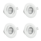 4er Set LED CCT Downlight schwenkbar, 7W, 718lm, 38°, IP44, 3000K-4000K-6000K einstellbar.