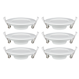 6er Set LED CCT Downlight, 6W, 525 lm, ø115x32mm, 3000-4000-6000K einstellbar, mit Diffusor, rund.