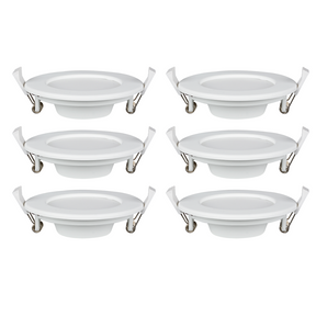 6er Set LED CCT Downlight, 12W, 1190 lm, ø170x32mm, 3000-4000-6000K einstellbar, mit Diffusor, rund.