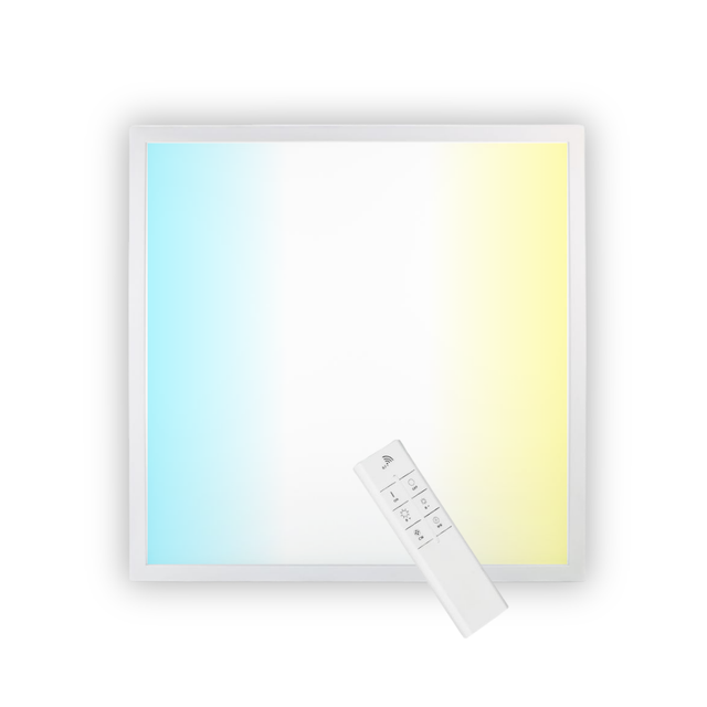 LED CCT Panel mit Fernbedienung, dimmbar, 62x62 cm, 36 W, 3600 lm.