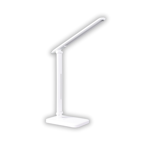 LED-Tischlampe, weiß, mit Dimm- und CCT-Funktion, 5 W Leistung.