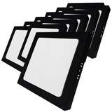 LED Aufbauleuchte in Schwarz, 6 W, 230 V, IP44-geschützt, 600 lm, Lichtfarbe einstellbar, 112x26 mm, Deckenleuchte mit Diffusor, Badezimmerlampe