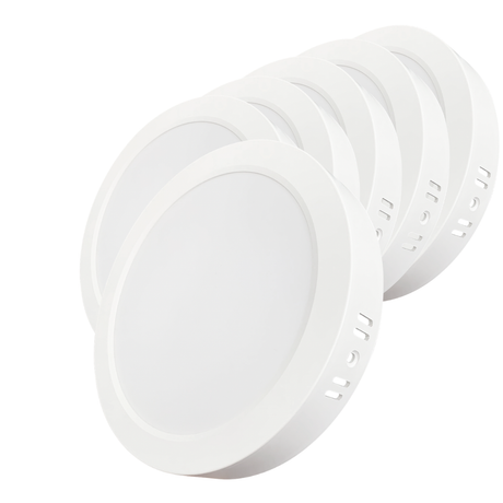 LED Aufbauleuchte in Weiß, 6W, 230 V, IP44-geschützt, 600 lm, Lichtfarbe einstellbar, Ø109x28 mm, Deckenleuchte mit Diffusor, Badezimmerlampe