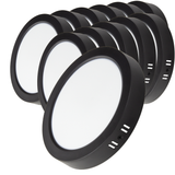 LED Aufbauleuchte in Schwarz, 24 W, 230 V, IP44-geschützt, 2400 lm, Lichtfarbe einstellbar, Ø229x34 mm, Deckenleuchte mit Diffusor, Badezimmerlampe