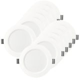 LED Einbauleuchte in Weiß, 24 W, 230 V, IP44-geschützt, 2400 lm, Lichtfarbe einstellbar, Ø295x28 mm, Einbaustrahler mit Diffusor, Badezimmer Deckenleuchte