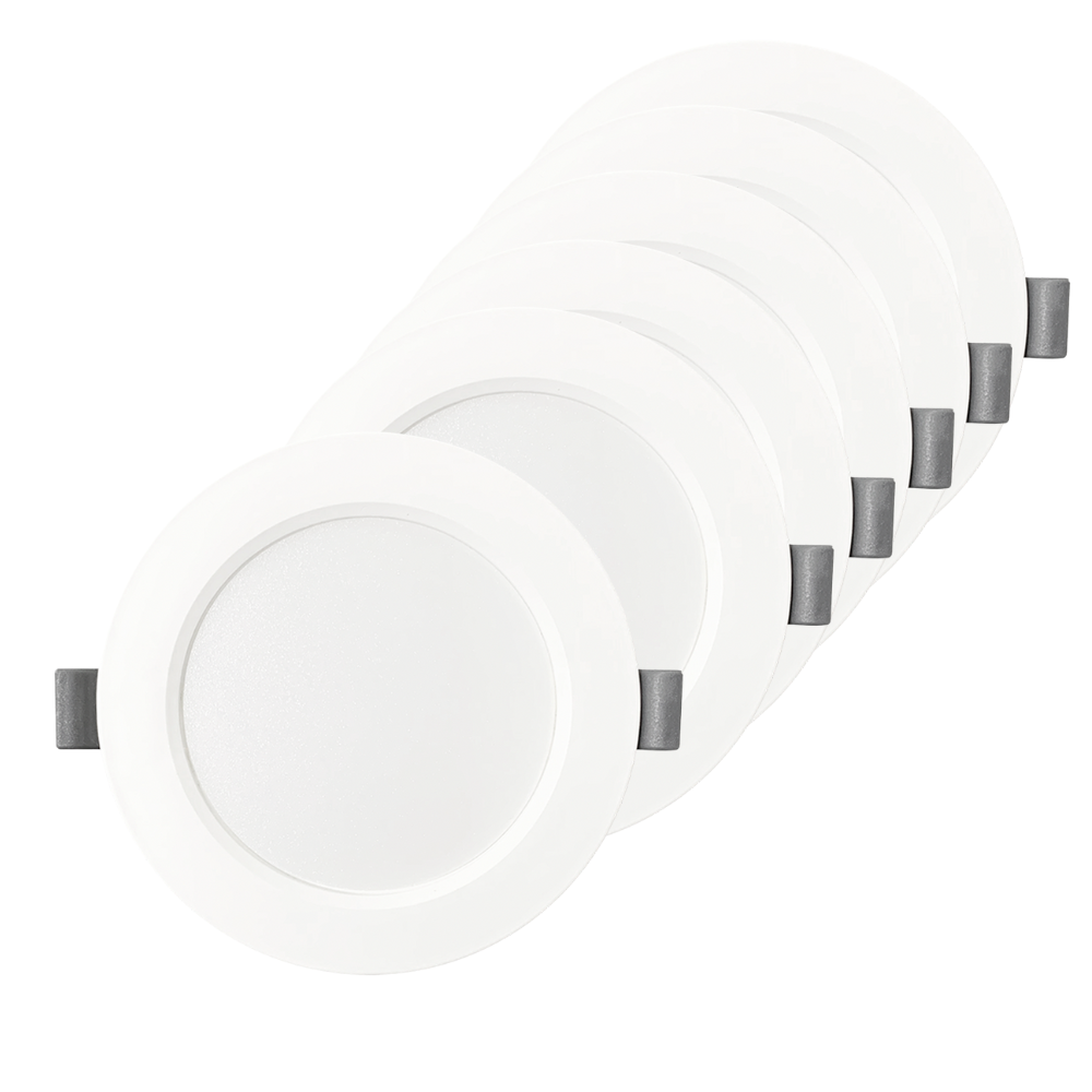 LED Einbauleuchte in Weiß, 12 W, 230 V, IP44-geschützt, 1200 lm, Lichtfarbe einstellbar, Ø173x26 mm, Einbaustrahler mit Diffusor, Badezimmer Deckenleuchte