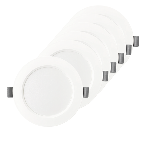 LED Einbauleuchte in Weiß, 24 W, 230 V, IP44-geschützt, 2400 lm, Lichtfarbe einstellbar, Ø295x28 mm, Einbaustrahler mit Diffusor, Badezimmer Deckenleuchte