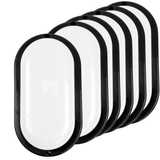 Kellerlampe in Schwarz, Ovalleuchte, 12 W, 1080 lm, Lichtfarbe einstellbar (CCT), IP54-wassergeschützt, Kabelverbinder, Wandleuchte Innen und Außen, Feuchtraumleuchte