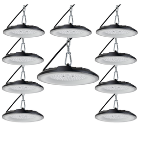 10er Pack LED-HighBay, UFO, 200 W, 20000 lm, CCT 3000-6500 K (warm-, neutral-, kaltweiß), IP65, EPISTAR.