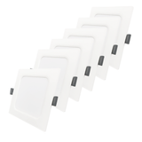 LED Einbauleuchte in Weiß, 6 W, 230 V, IP44-geschützt, 600 lm, Lichtfarbe einstellbar, 119x26 mm, Einbaustrahler mit Diffusor, Badezimmer Deckenleuchte