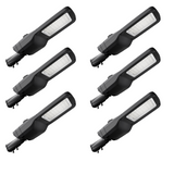 6er-Pack Profi LED-Straßenleuchte, 80 W, 12000 lm, 5000 K (neutralweiß), IP66, 0-10 V dimmbar.