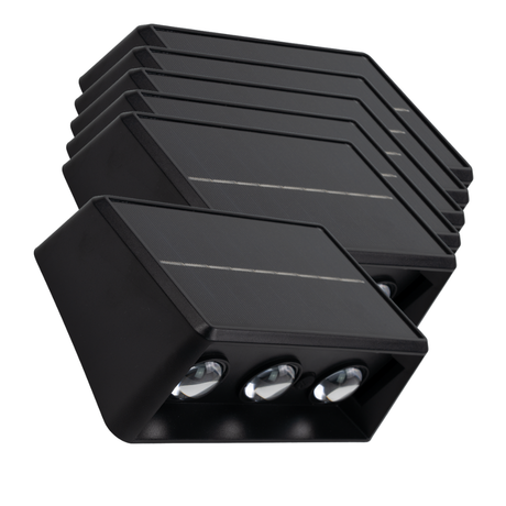 Solar LED Wandleuchte Außen, Up/Down, 3-flammig, 3 Lichtfarben einstellbar (CCT), IP54-wasserdicht, mit Akku, lange Leuchtdauer, Gartenleuchte