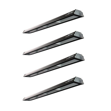 4er Pack LED-Hallenleuchte, linear, 200 W, 20000 lm, 4000 K (neutralweiß), IP65, schwarz.