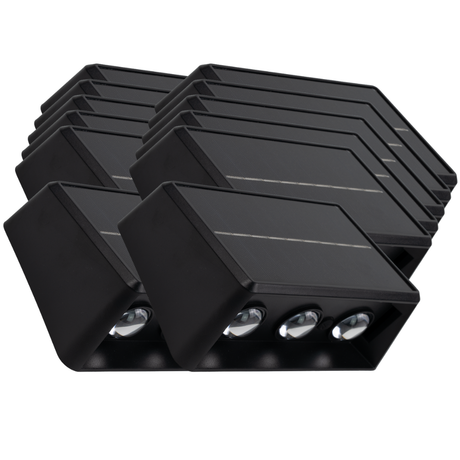 Solar LED Wandleuchte Außen, Up/Down, 3-flammig, 3 Lichtfarben einstellbar (CCT), IP54-wasserdicht, mit Akku, lange Leuchtdauer, Gartenleuchte