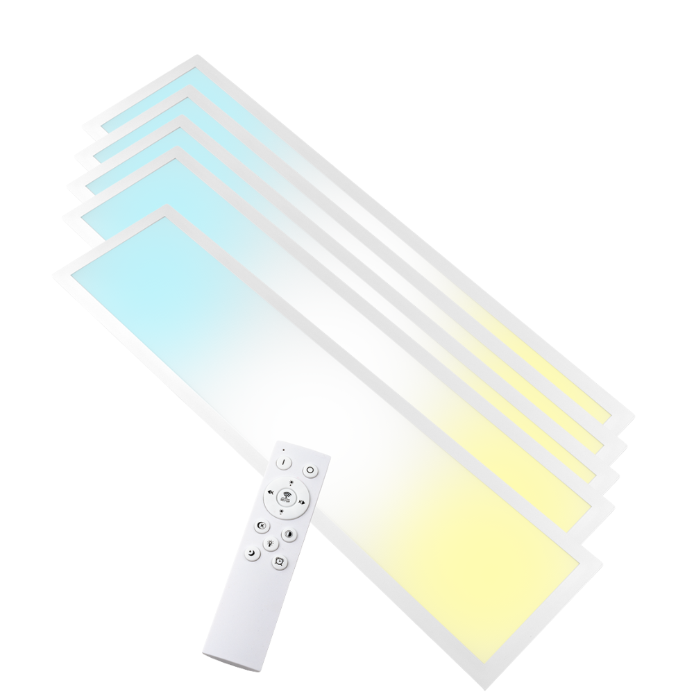 LUXULA LITEQ 100, LED-Panel mit Fernbedienung, 100×25 cm, weiß, 40 W, 4400 lm, UGR<19, Helligkeit und Lichtfarbe einstellbar