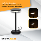 LED-Tischleuchte mit Akku, Solar- und Netzbetrieb, dimmbar, 2700 K (warmweiß), bis zu 48 h Leuchtzeit, IP44, wiederaufladbar, USB-C, In- und Outdoor.