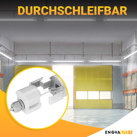 2er Pack LED Feuchtraumleuchte PRO, 150cm, 50W, 6000lm, 4000K (neutralweiß), IP65, OSRAM-Netzteil, Steckklemme, durchschleifbar.