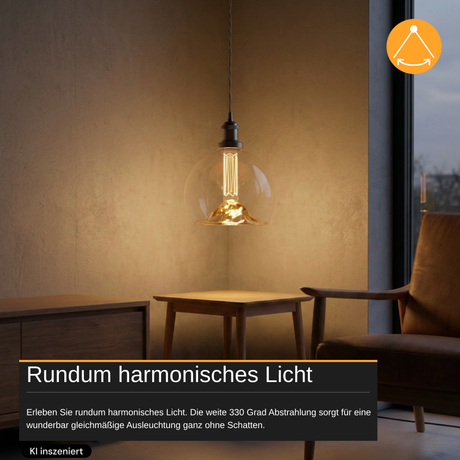 LED Filament Leuchtmittel, E27, 4 W, 120 lm, warmweiß, dimmbar