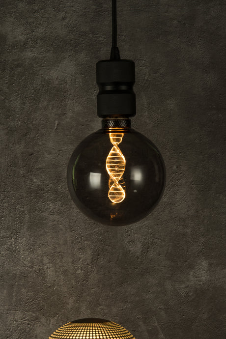 LED Filament Leuchtmittel, DNA, Smoke, Globe G125, E27, 3.5W, 120lm, 1800K, dimmbar.