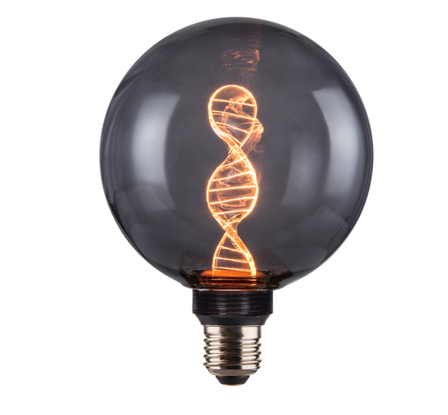 LED Filament Leuchtmittel, DNA, Smoke, Globe G125, E27, 3.5W, 120lm, 1800K, dimmbar.