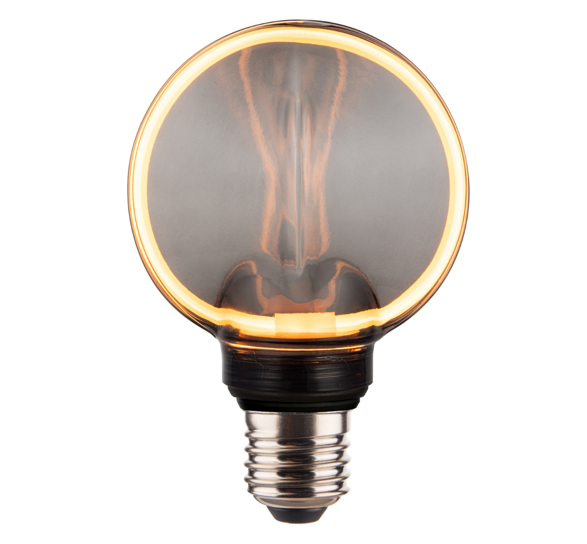LED Filament Leuchtmittel, CIRCLE, Smoke, E27, G80, 4W, 100lm, 1800K, dimmbar.