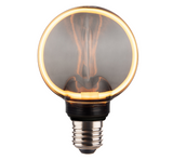 LED Filament Leuchtmittel CIRCLE Smoke, inkl schwarzer E27-Fassung mit Textilkabel 1,5m, 4W, 100lm, 1800K, dimmbar.
